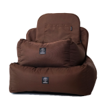 Fotelik samochodowy dla psa z poduchami brązowy wodoodporny