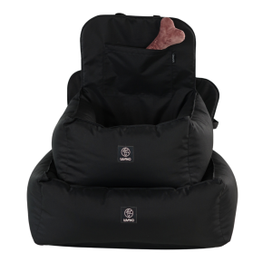 Fotelik samochodowy dla psa z poduchami czarny wodoodporny 