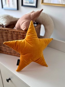 Zabawka dla psa/Poduszka dla psa gwiazdka welurowa żółta