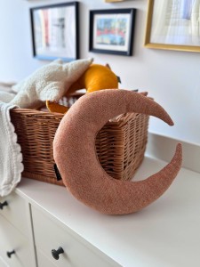 Zabawka dla psa/Poduszka dla psa księżyc plecionka pomarańczowo-biała