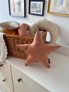 Zabawka dla psa/Poduszka dla psa gwiazdka plecionka pomarańczowo-biała