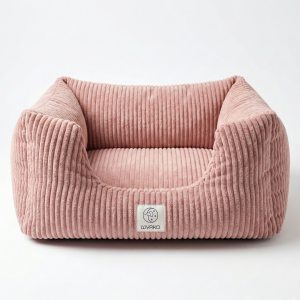 Legowisko dla małego psa z bokami sztruksowe ze spodem antypoślizgowym i materacem elastycznym  Rozm. S